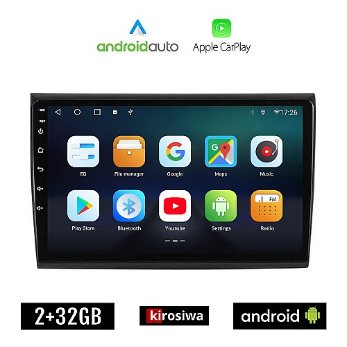KIROSIWA FIAT BRAVO (μετά το 2007) Android οθόνη αυτοκίνητου 2GB με GPS WI-FI (ηχοσύστημα αφής 9" ιντσών OEM Android Auto Apple Carplay Youtube Playstore MP3 USB Radio Bluetooth Mirrorlink εργοστασιακή, 4x60W, AUX)