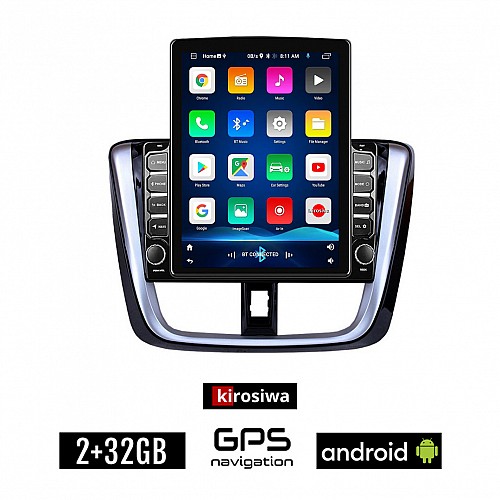 KIROSIWA TOYOTA YARIS (2015 - 2020) Android οθόνη αυτοκίνητου 2GB με GPS WI-FI (ηχοσύστημα αφής 9.7" ιντσών OEM Youtube Playstore MP3 USB Radio Bluetooth Mirrorlink εργοστασιακή 4x60W)