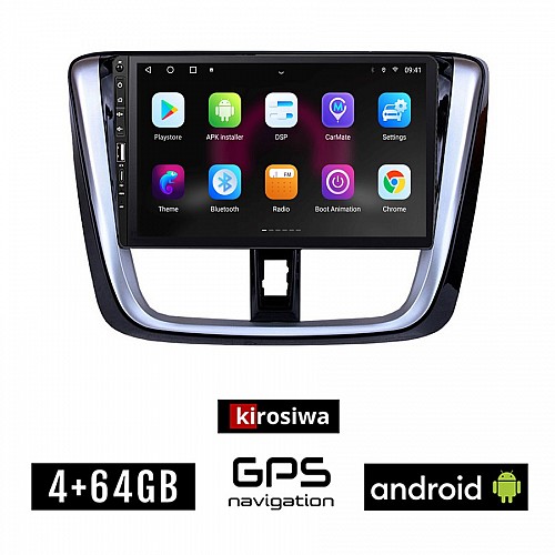 TOYOTA YARIS (2015 - 2020) Android οθόνη αυτοκίνητου 4GB με GPS WI-FI (ηχοσύστημα αφής 9" ιντσών OEM Youtube Playstore MP3 USB Radio Bluetooth Mirrorlink εργοστασιακή, 4 x 60W, Navi)