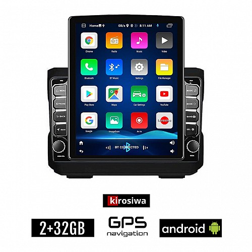 KIROSIWA JEEP GRAND CHEROKEE (2007-2011) Android οθόνη αυτοκίνητου 2GB με GPS WI-FI (ηχοσύστημα αφής 9.7" ιντσών OEM Youtube Playstore MP3 USB Radio Bluetooth Mirrorlink εργοστασιακή, 4x60W, AUX)