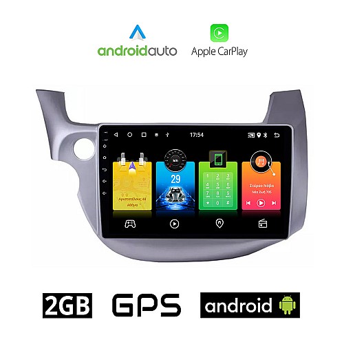 HONDA JAZZ (2008 - 2012) Android οθόνη αυτοκίνητου 2GB με GPS WI-FI (ηχοσύστημα αφής 10" ιντσών OEM Android Auto Apple Carplay Youtube Playstore MP3 USB Radio Bluetooth Mirrorlink εργοστασιακή, 4x60W, AUX)