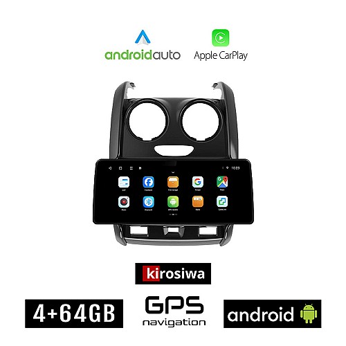 KIROSIWA DACIA DUSTER (2012 - 2019) Android οθόνη αυτοκίνητου 4GB (+64GB) με GPS WI-FI (ηχοσύστημα αφής 12.3" ιντσών OEM Android Auto Apple Carplay Youtube Playstore MP3 USB Radio Bluetooth Mirrorlink εργοστασιακή, 4x60W canbus 12,3 ιντσών)