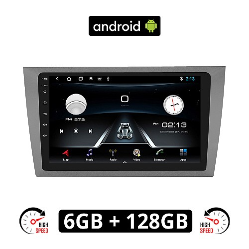 VOLKSWAGEN GOLF 6 (2008 - 2013) Android οθόνη αυτοκίνητου 6GB με GPS WI-FI (VW ηχοσύστημα αφής 9" ιντσών OEM Youtube Playstore MP3 USB Radio Bluetooth Mirrorlink εργοστασιακή, 4x60W, AUX, ασημί)