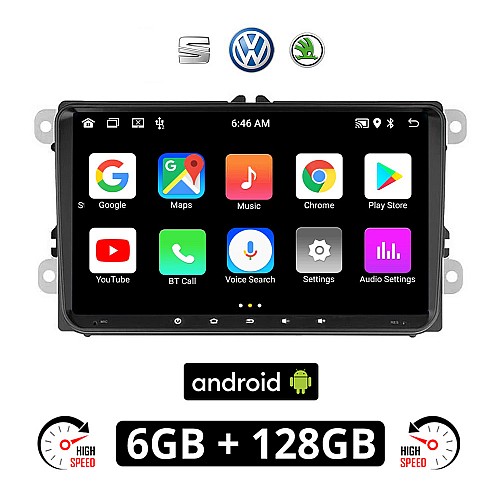 VW SKODA SEAT Android (6GB + 128GB) οθόνη αφής 9" GPS WI-FI (Playstore Youtube Golf V 5 6 Polo Passat Octavia Leon Volkswagen MP3 USB Radio ΟΕΜ Bluetooth ηχοσύστημα αυτοκίνητου OEM Mirrorlink)