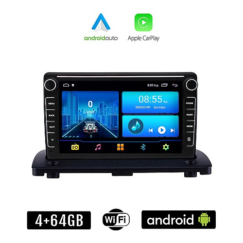 VOLVO XC90 (2002 - 2014) Android οθόνη αυτοκίνητου 4+64GB με GPS WI-FI (ηχοσύστημα αφής 8" ιντσών 4GB CarPlay Android Auto Car Play Youtube Playstore MP3 USB Radio Bluetooth Mirrorlink εργοστασιακή, 4x60W, Navi)