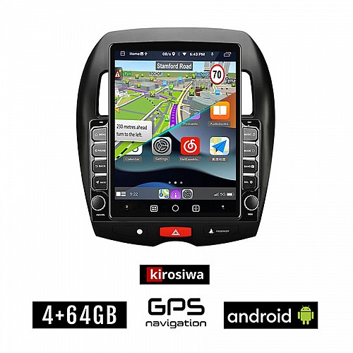KIROSIWA PEUGEOT 4008 (2012 - 2018) Android οθόνη αυτοκίνητου 4GB με GPS WI-FI (ηχοσύστημα αφής 9.7" ιντσών Youtube Playstore MP3 USB Radio 4+64GB Bluetooth Mirrorlink εργοστασιακή, 4x60W, AUX)