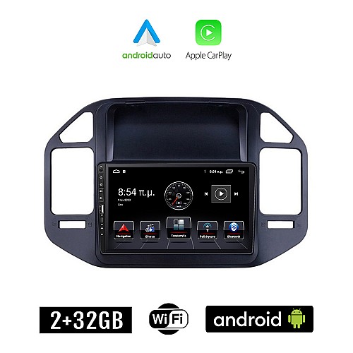 MITSUBISHI PAJERO (1999-2006) Android οθόνη αυτοκίνητου 2+32GB με GPS WI-FI (ηχοσύστημα αφής 9" ιντσών Apple CarPlay Android Auto 2GB Car Play Youtube Playstore MP3 USB Radio Bluetooth Mirrorlink εργοστασιακή, 4x60W, Navi)