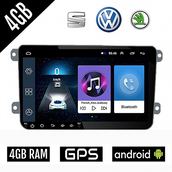 VW SKODA SEAT Android (4GB) οθόνη αυτοκίνητου 9" GPS (Golf V 5 6 Polo Passat Octavia Leon Volkswagen MP3 USB Radio ΟΕΜ Bluetooth ηχοσύστημα refurbished OEM Mirrorlink) REF37
