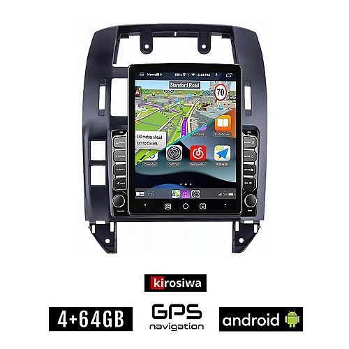 KIROSIWA VOLKSWAGEN VW POLO (2002-2009) Android οθόνη αυτοκίνητου 4GB με GPS WI-FI (ηχοσύστημα αφής 9.7" ιντσών OEM Youtube Playstore MP3 USB Radio 4+64GB Bluetooth Mirrorlink, 4x60W, AUX)