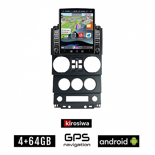 KIROSIWA JEEP WRANGLER (2006 - 2011) Android οθόνη αυτοκίνητου 4GB με GPS WI-FI (ηχοσύστημα αφής 9.7" ιντσών OEM Youtube Playstore MP3 USB Radio 4+64GB Bluetooth Mirrorlink εργοστασιακή 4x60W, AUX)