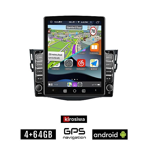 KIROSIWA TOYOTA RAV4 (2006 - 2012) Android οθόνη αυτοκίνητου 4GB με GPS WI-FI (ηχοσύστημα αφής 9.7" ιντσών OEM RAV 4 Youtube Playstore MP3 USB Radio 4+64GB Bluetooth Mirrorlink ΤΟΥΟΤΑ RAV 4 εργοστασιακή 4x60W)