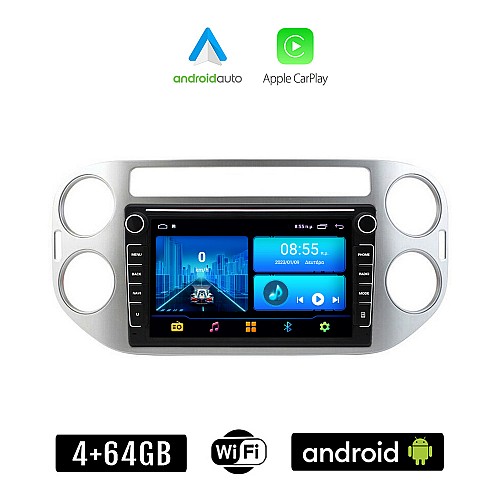 Volkswagen VW TIGUAN (2009 - 2016) Android οθόνη αυτοκίνητου 4+64GB με GPS WI-FI (ηχοσύστημα αφής 8" ιντσών 4GB CarPlay Android Auto Car Play Youtube Playstore MP3 USB Radio Bluetooth, Εργοστασιακή, 4x60W, Mirrorlink, Navi)