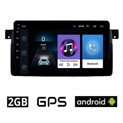 BMW E46 (1998-2005) Android οθόνη 9" αυτοκίνητου 2GB με GPS WI-FI (Youtube Bluetooth USB Mirrorlink Playstore αφής OEM MP3 Ε46 M3 ιντσών 4x60W SERIES 3 ηχοσύστημα πλοηγός)