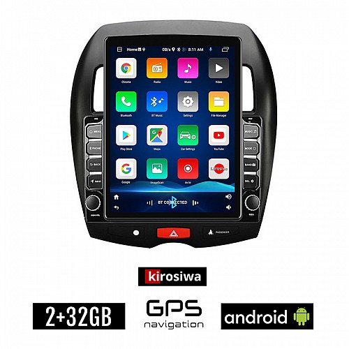 KIROSIWA MITSUBISHI ASX (μετά το 2009) Android οθόνη αυτοκίνητου 2GB με GPS WI-FI (ηχοσύστημα αφής 9.7" ιντσών OEM Youtube Playstore MP3 USB Radio Bluetooth Mirrorlink εργοστασιακή, 4x60W, AUX)