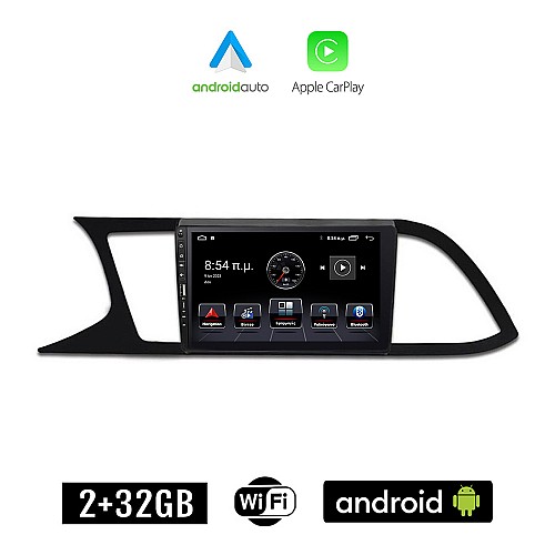 SEAT LEON (μετά το 2012) Android οθόνη αυτοκίνητου 2+32GB με GPS WI-FI (ηχοσύστημα αφής 9" ιντσών Apple CarPlay Android Auto 2GB Car Play Youtube Playstore MP3 USB Radio Bluetooth Mirrorlink εργοστασιακή, 4x60W, Navi)