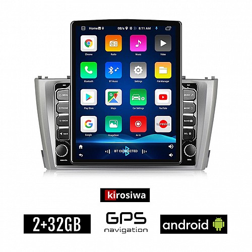 KIROSIWA TOYOTA AVENSIS (2009 - 2016) Android οθόνη αυτοκίνητου 2GB με GPS WI-FI (ηχοσύστημα αφής 9.7" ιντσών OEM Youtube Playstore MP3 USB Radio Bluetooth Mirrorlink εργοστασιακή, AUX, 4x60W)