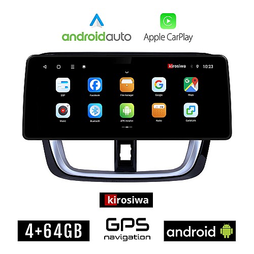 KIROSIWA TOYOTA YARIS (2015 - 2020) Android οθόνη αυτοκίνητου 4GB (+64GB) με GPS WI-FI (ηχοσύστημα αφής 12.3" ιντσών OEM Android Auto Apple Carplay Youtube Playstore MP3 USB Radio Bluetooth Mirrorlink εργοστασιακή, 4x60W canbus 12,3 ιντσών)