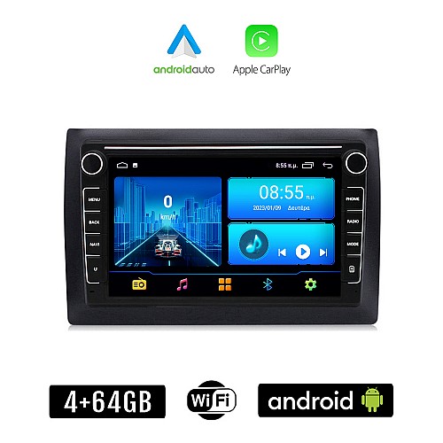 FIAT STILO (2001-2008) Android οθόνη αυτοκίνητου 4+64GB με GPS WI-FI (ηχοσύστημα αφής 8" ιντσών 4GB CarPlay Android Auto Car Play Youtube Playstore MP3 USB Radio Bluetooth Mirrorlink εργοστασιακή, 4x60W, Navi)