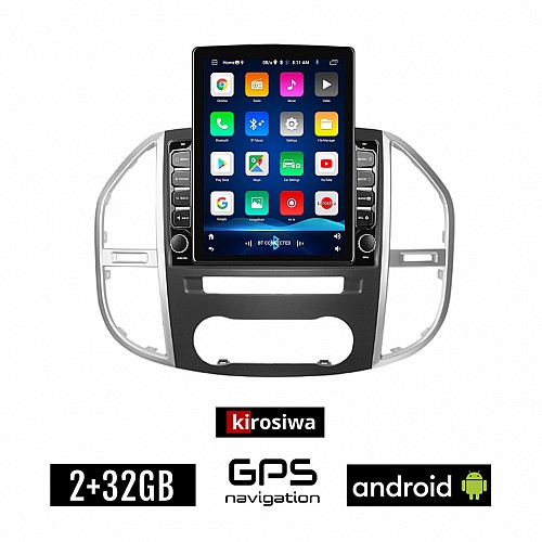 KIROSIWA MERCEDES VITO (μετά το 2015) Android οθόνη αυτοκίνητου 2GB με GPS WI-FI (ηχοσύστημα αφής 9.7" ιντσών OEM Youtube Playstore MP3 USB Radio Bluetooth Mirrorlink εργοστασιακή, 4x60W, BENZ)