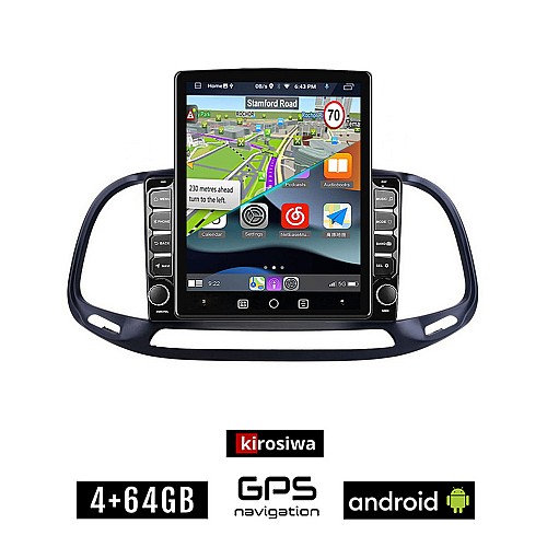 KIROSIWA OPEL COMBO (2015 - 2018) Android οθόνη αυτοκίνητου 4GB με GPS WI-FI (ηχοσύστημα αφής 9.7" ιντσών OEM Youtube Playstore MP3 USB Radio 4+64GB Bluetooth Mirrorlink εργοστασιακή, 4x60W, AUX)