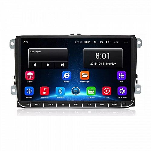 VOLKSWAGEN VW SKODA SEAT 2GB Android οθόνη 9" με GPS WI-FI Playstore Youtube (V126, MP3 USB Video Radio ΟΕΜ Bluetooth Mirrorlink)