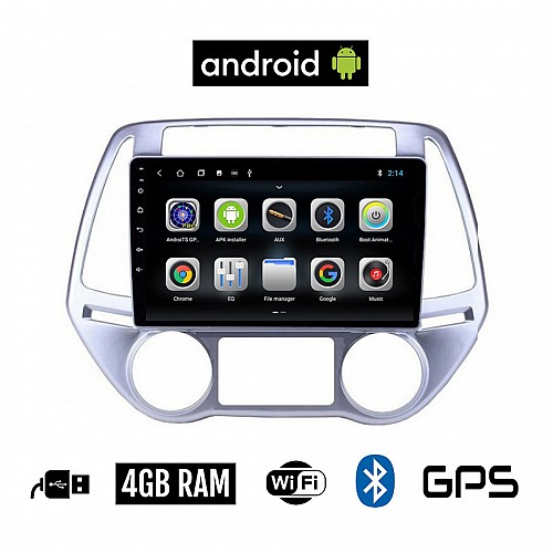 CAMERA + HYUNDAI i20 (2008 - 2013) *με αυτόματο κλιματισμό Android οθόνη αυτοκίνητου 4GB με GPS WI-FI (ηχοσύστημα αφής 9" ιντσών OEM Youtube Playstore MP3 USB Radio Bluetooth Mirrorlink εργοστασιακή, 4x60W, AUX) 5220
