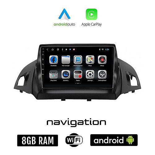 FORD C-MAX (μετά το 2011) Android οθόνη αυτοκίνητου 8GB + 128GB με GPS WI-FI (ηχοσύστημα αφής 9" ιντσών OEM Android Auto Apple Carplay Youtube Playstore MP3 USB Radio Bluetooth Mirrorlink εργοστασιακή, 4x60W)
