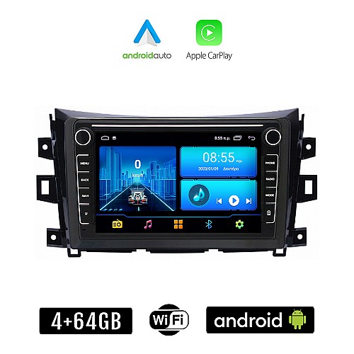 NISSAN NAVARA μετά το 2016 Android οθόνη αυτοκίνητου 4+64GB με GPS WI-FI (ηχοσύστημα αφής 8" ιντσών 4GB CarPlay Android Auto Car Play Youtube Playstore MP3 USB Radio Bluetooth Mirrorlink εργοστασιακή, 4x60W, Navi)
