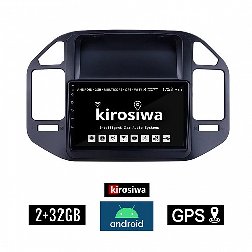 KIROSIWA 2+32GB MITSUBISHI PAJERO (1999-2006) Android οθόνη αυτοκίνητου 2GB με GPS WI-FI (ηχοσύστημα αφής 9" ιντσών OEM Youtube Playstore MP3 USB Radio Bluetooth Mirrorlink εργοστασιακή, 4x60W) RX-2296