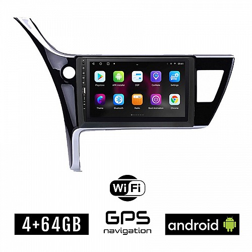 TOYOTA COROLLA (2017 - 2019) Android οθόνη αυτοκίνητου 4GB με GPS WI-FI (ηχοσύστημα αφής 9" ιντσών OEM Youtube Playstore MP3 USB Radio Bluetooth Mirrorlink εργοστασιακή, Navi, 4x60W)