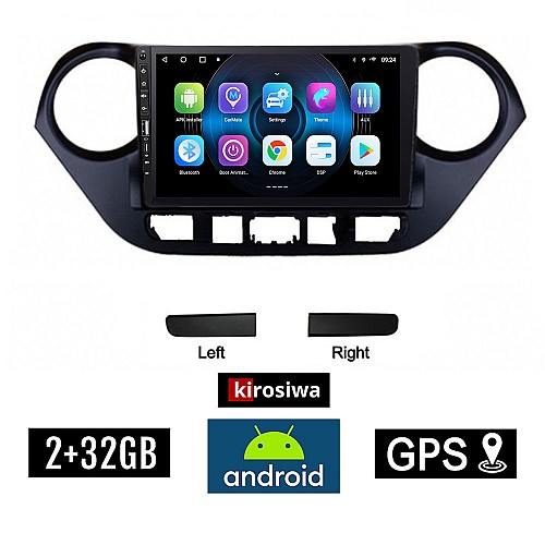 HYUNDAI i10 (μετά το 2014) Android οθόνη αυτοκίνητου 2GB με GPS WI-FI (ηχοσύστημα αφής 9" ιντσών OEM Youtube Playstore MP3 USB Radio Bluetooth Mirrorlink εργοστασιακή, 4x60W, Navi) WR7078128