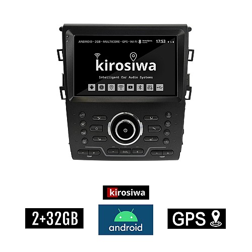 KIROSIWA 2+32GB FORD MONDEO CLIMA (μετά το 2013) Android οθόνη αυτοκίνητου 2GB με GPS WI-FI (ηχοσύστημα αφής 9" ιντσών Youtube Playstore MP3 USB Radio Bluetooth Mirrorlink εργοστασιακή, 4x60W, AUX)
