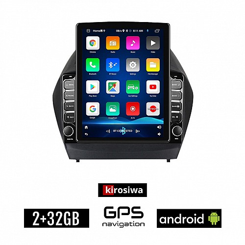 KIROSIWA HYUNDAI IX35 2010-2015 Android οθόνη αυτοκίνητου με GPS WI-FI 2GB (ηχοσύστημα αφής 9.7" ιντσών OEM Youtube Playstore MP3 USB Radio Bluetooth Mirrorlink εργοστασιακή, 4x60W, AUX)