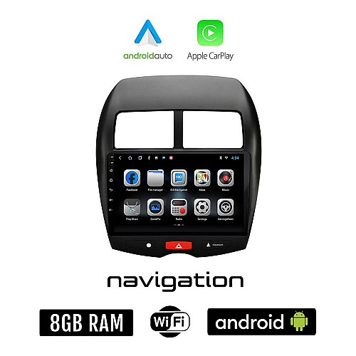 PEUGEOT 4008 (2012 - 2018) Android οθόνη αυτοκίνητου 8GB + 128GB με GPS WI-FI (ηχοσύστημα αφής 10" ιντσών OEM Android Auto Apple Carplay Youtube Playstore MP3 USB Radio Bluetooth Mirrorlink εργοστασιακή 4x60W AUX)