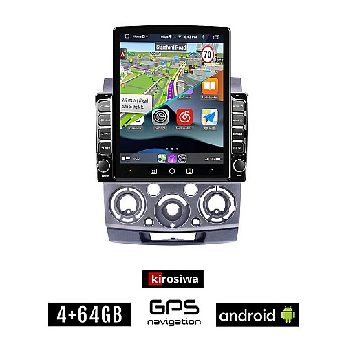 KIROSIWA MAZDA BT-50 (2006-2011) Android οθόνη αυτοκίνητου 4GB με GPS WI-FI (ηχοσύστημα αφής 9.7" ιντσών OEM Youtube Playstore MP3 USB Radio 4+64GB Bluetooth Mirrorlink εργοστασιακή, 4x60W, AUX)
