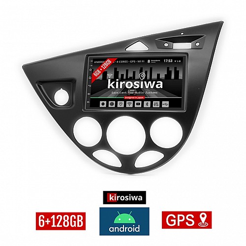 KIROSIWA 6+128GB FORD FOCUS (1998-2004) Android οθόνη αυτοκίνητου 6GB με GPS WI-FI (ηχοσύστημα αφής 7" ιντσών OEM Youtube Playstore MP3 USB Radio Bluetooth Mirrorlink DSP Apple Carplay Android Auto 4G SIM card 4x60W, AUX) RX-5161