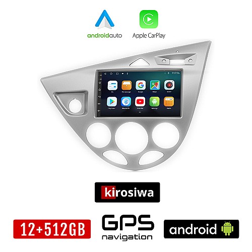 KIROSIWA FORD FOCUS (1998-2004) Android οθόνη αυτοκίνητου 12GB + 512GB με GPS WI-FI (ηχοσύστημα αφής 7" ιντσών OEM Android Auto Apple Carplay Youtube Playstore MP3 USB Radio Bluetooth Mirrorlink εργοστασιακή, 4x60W, AUX)