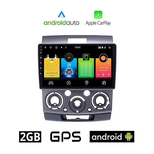 FORD RANGER 2007-2011 Android οθόνη αυτοκίνητου 2GB με GPS WI-FI (ηχοσύστημα αφής 9" ιντσών OEM Android Auto Apple Carplay Youtube Playstore MP3 USB Radio Bluetooth Mirrorlink εργοστασιακή, 4x60W, AUX)