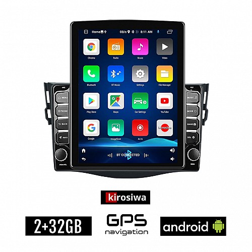 KIROSIWA TOYOTA RAV4 (2006 - 2012) Android οθόνη αυτοκίνητου 2GB με GPS WI-FI (ηχοσύστημα αφής 9.7" ιντσών OEM RAV 4 Youtube Playstore MP3 USB Radio Bluetooth Mirrorlink ΤΟΥΟΤΑ RAV 4 εργοστασιακή 4x60W)