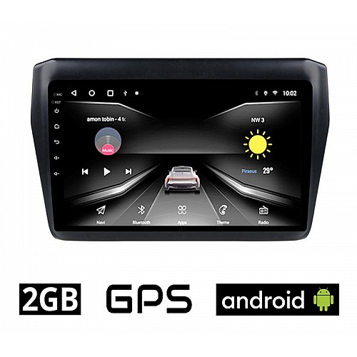 Android οθόνη αυτοκίνητου SUZUKI SWIFT (μετά το 2017) αφής 9" ιντσών 2GB με GPS WI-FI (Youtube Playstore MP3 USB Radio Bluetooth Mirrorlink, AUX, 4x60W)  OEM860