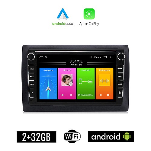 FIAT STILO (2001-2008) Android οθόνη αυτοκίνητου 2GB με GPS WI-FI (ηχοσύστημα αφής 8" ιντσών Apple CarPlay Android Auto Car Play Youtube Playstore MP3 USB Radio Bluetooth Mirrorlink εργοστασιακή, 4x60W, Navi)