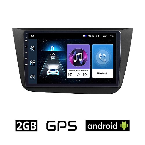 SEAT ALTEA (2004-2015) Android οθόνη αυτοκίνητου 2GB με GPS WI-FI (ηχοσύστημα αφής 9" ιντσών OEM Youtube Playstore MP3 USB Radio Bluetooth Mirrorlink εργοστασιακή, 4x60W, AUX, μαύρο)