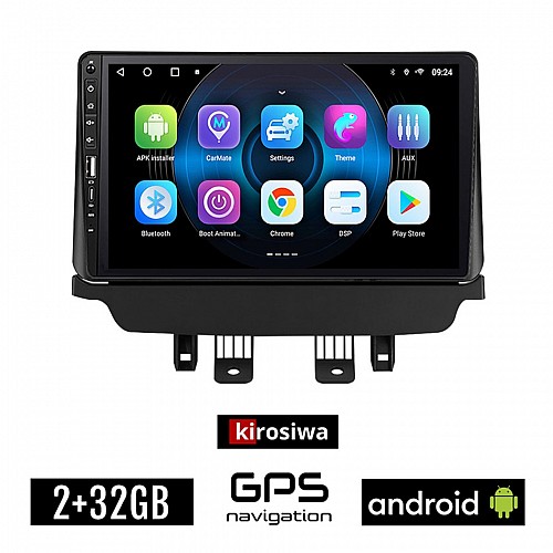 MAZDA 2 (μετά το 2014) Android οθόνη αυτοκίνητου 2GB με GPS WI-FI (ηχοσύστημα αφής 9" ιντσών Youtube Playstore MP3 USB Radio Bluetooth Mirrorlink εργοστασιακή, 4x60W, Navi)