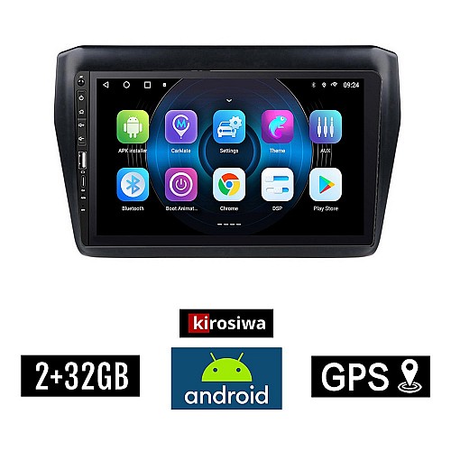 SUZUKI SWIFT (μετά το 2017) Android οθόνη αυτοκίνητου 2GB με GPS WI-FI (ηχοσύστημα αφής 9" ιντσών OEM Youtube Playstore MP3 USB Radio Bluetooth Mirrorlink εργοστασιακή, Navi, 4x60W) WR7078375