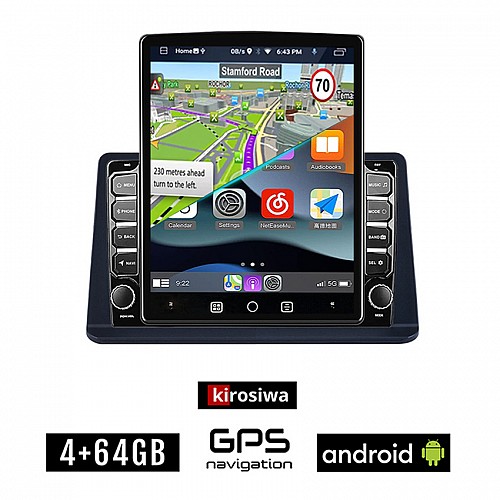 KIROSIWA MITSUBISHI PAJERO (1999-2006) Android οθόνη αυτοκίνητου 4GB με GPS WI-FI (ηχοσύστημα αφής 9.7" ιντσών OEM Youtube Playstore MP3 USB Radio 4+64GB Bluetooth Mirrorlink εργοστασιακή, 4x60W, AUX)