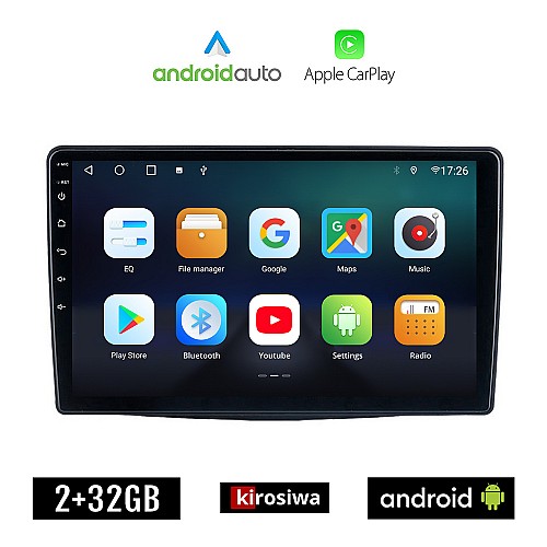 KIROSIWA FIAT 500L (μετά το 2012) Android οθόνη αυτοκίνητου 2GB με GPS WI-FI (ηχοσύστημα αφής 10" ιντσών OEM Android Auto Apple Carplay Youtube Playstore MP3 USB Radio Bluetooth Mirrorlink εργοστασιακή, 4x60W, AUX)