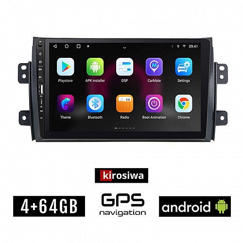 SUZUKI SX4 (2005-2013) Android οθόνη αυτοκίνητου 4GB με GPS WI-FI (ηχοσύστημα αφής 9" ιντσών OEM Youtube Playstore MP3 USB Radio Bluetooth Mirrorlink εργοστασιακή, Navi, 4x60W)