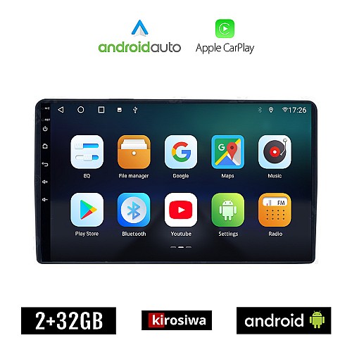 KIROSIWA DACIA DUSTER (2012 - 2019) Android οθόνη αυτοκίνητου 2GB με GPS WI-FI (ηχοσύστημα αφής 9" ιντσών OEM Android Auto Apple Carplay Youtube Playstore MP3 USB Radio Bluetooth Mirrorlink εργοστασιακή, 4x60W, AUX)