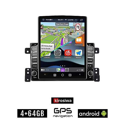 KIROSIWA SUZUKI GRAND VITARA (2005 - 2015) Android οθόνη αυτοκίνητου 4GB με GPS WI-FI (ηχοσύστημα αφής 9.7" ιντσών OEM Youtube Playstore MP3 USB Radio 4+64GB Bluetooth Mirrorlink εργοστασιακή, AUX, 4x60W)
