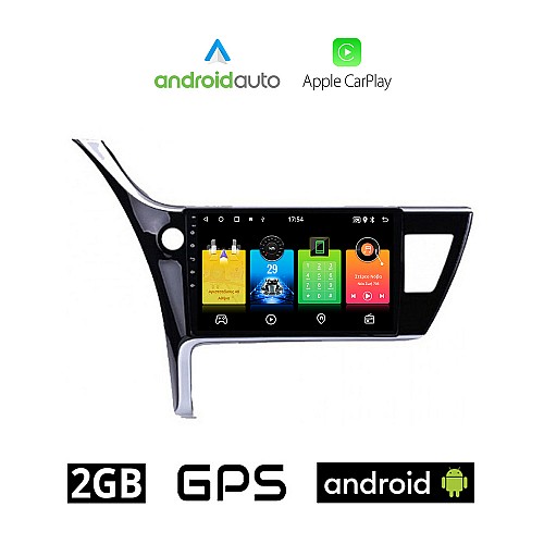 TOYOTA COROLLA (2017 - 2019) Android οθόνη αυτοκίνητου 2GB με GPS WI-FI (ηχοσύστημα αφής 10" ιντσών OEM Android Auto Apple Carplay Youtube Playstore MP3 USB Radio Bluetooth Mirrorlink εργοστασιακή, AUX, 4x60W)